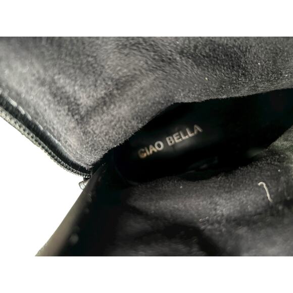 Ciao Bella Black Leather Riding Boots Back Zipper - Picture 5 of 10